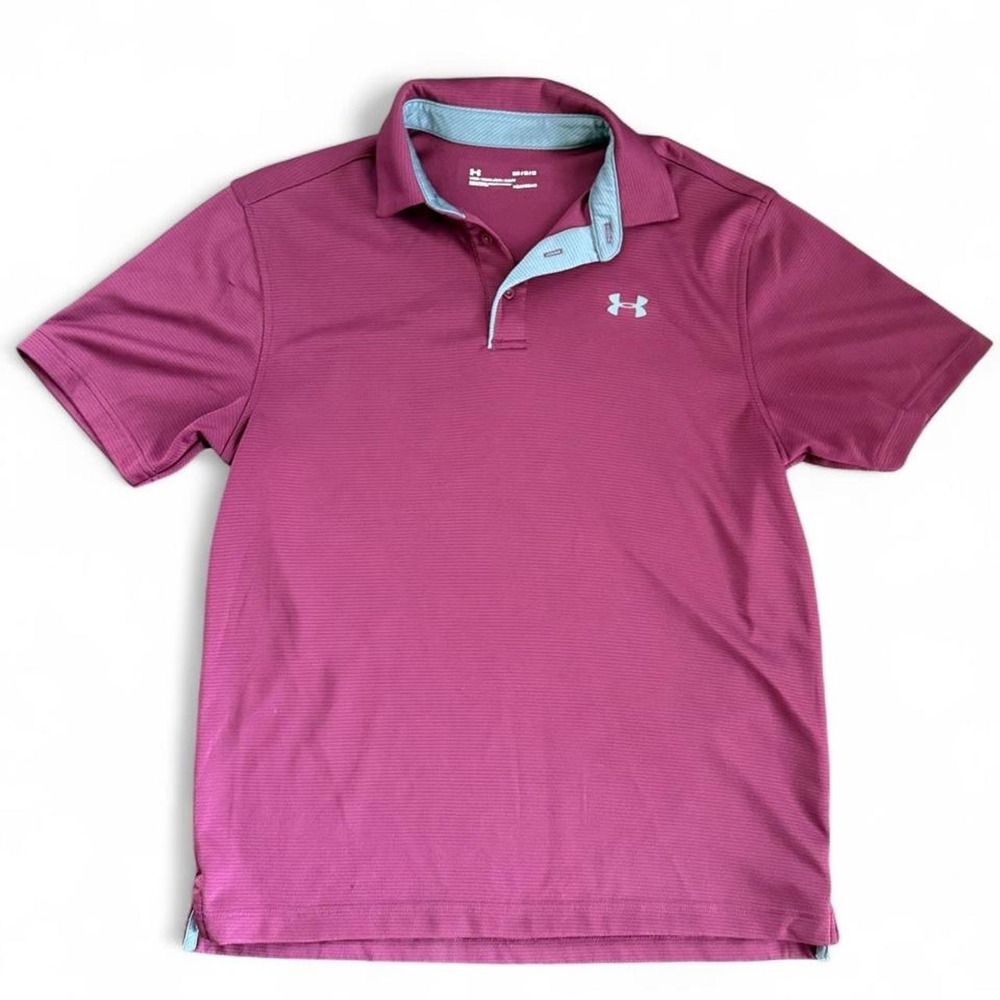 Men's Burgundy Under Armour Loose Polo Size Medium